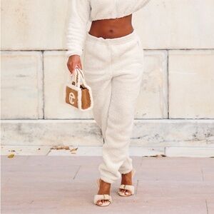 Skims Off White Teddy Sherpa Joggers